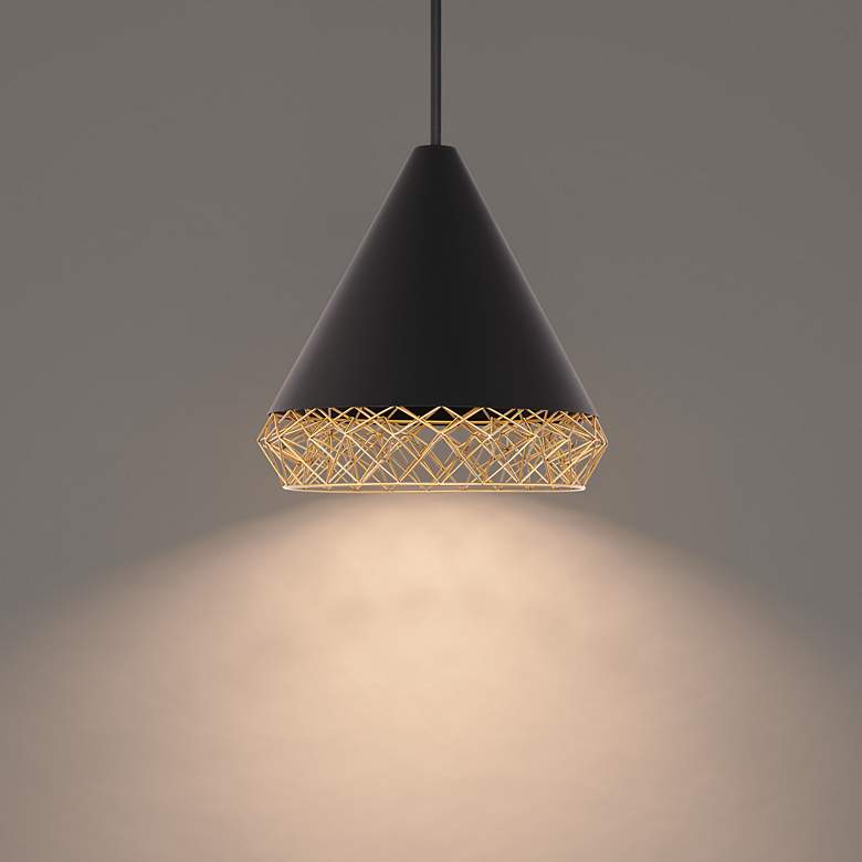 Image 1 Lacey 15.88"H x 15.75"W 1-Light Pendant in Black