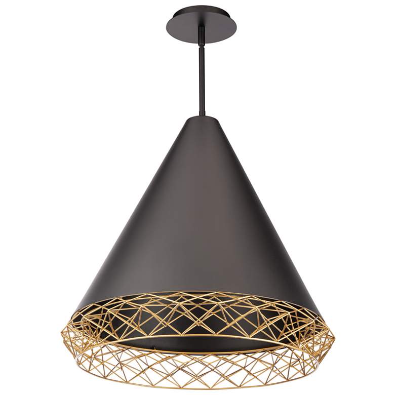 Image 1 Lacey 21.88"H x 22"W 1-Light Pendant in Black