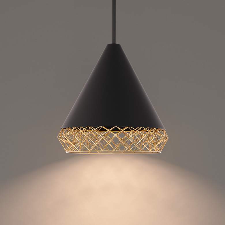 Image 1 Lacey 21.88"H x 22"W 1-Light Pendant in Black