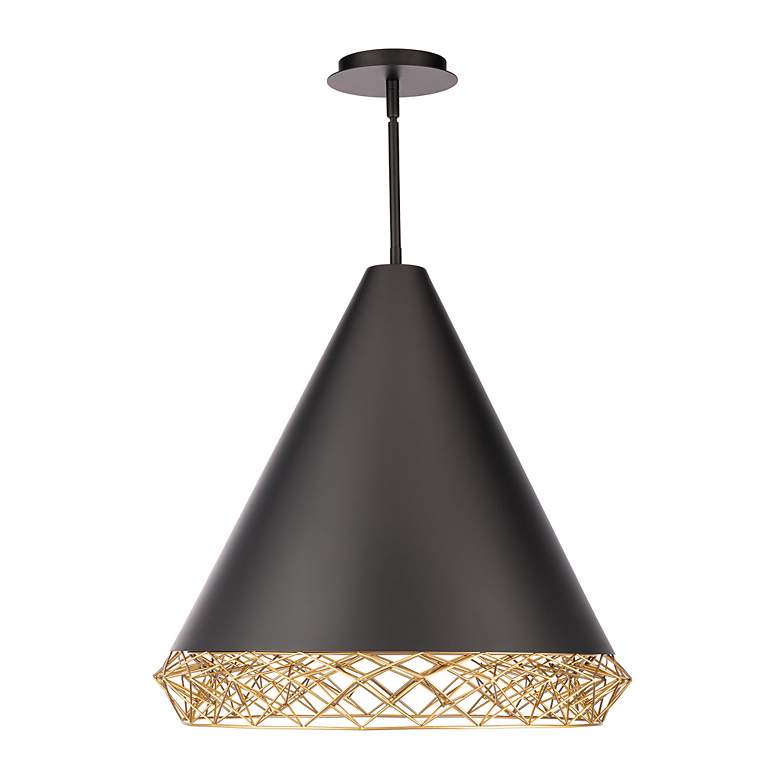 Image 3 Lacey 21.88"H x 22"W 1-Light Pendant in Black more views