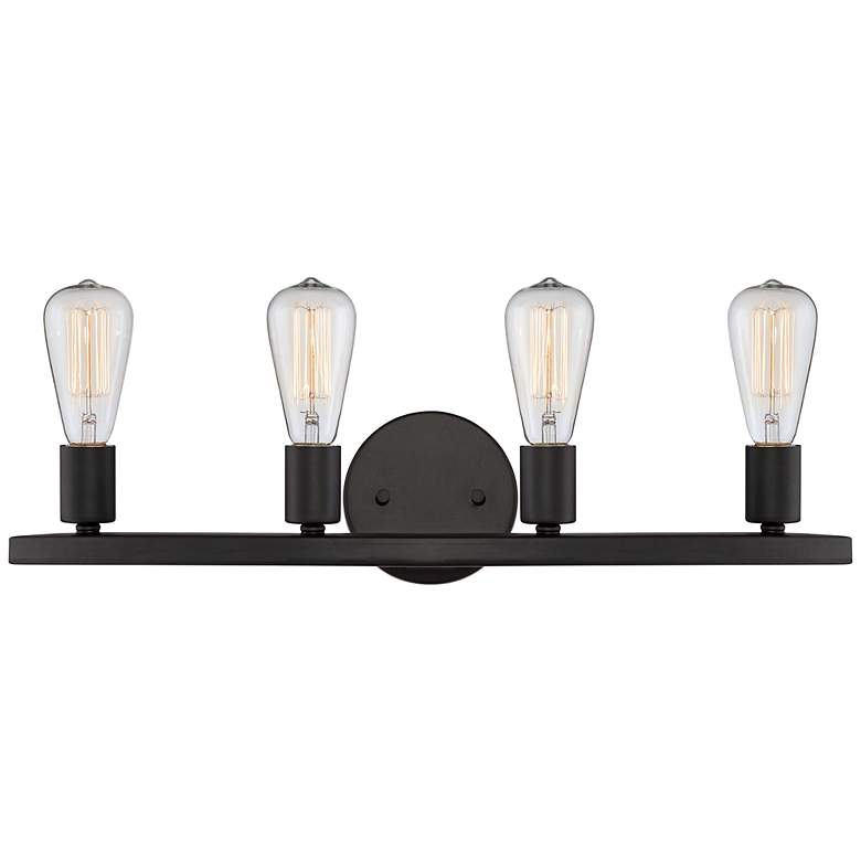 Image 1 Lacey 24 inch Wide 4-Light Black Bath Light