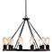 Lacey 28" Wide Round Black 12-Light LED Wagon Wheel Chandelier