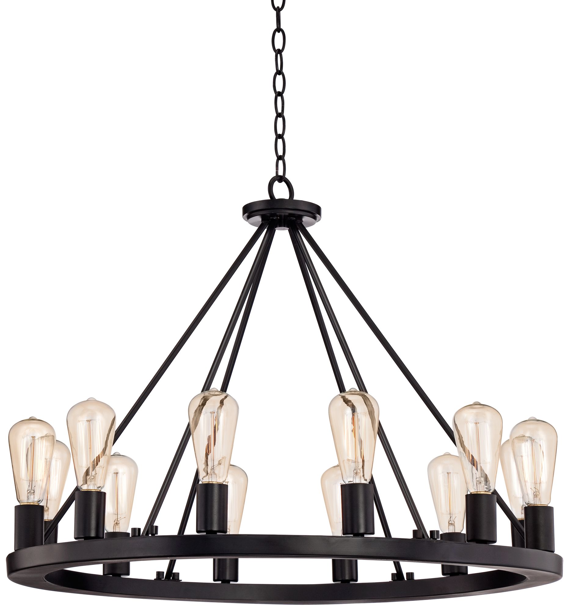 lacey 28 wide round black chandelier