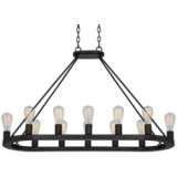 Lacey 42&quot; Wide Black Oval 12-Light LED Chandelier