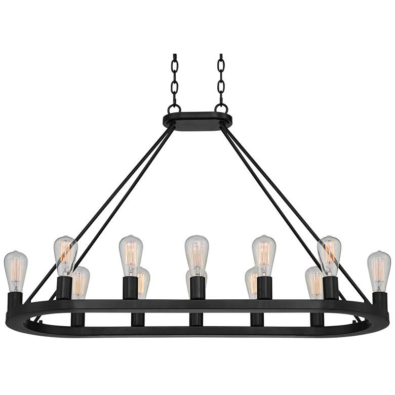 Image 1 Lacey 42" Wide Black Oval 12-Light LED Chandelier
