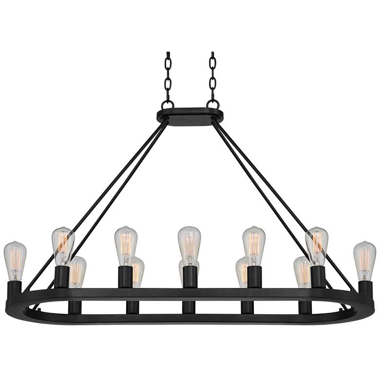 Image 1 Lacey 42 inch Wide Black Oval 12-Light LED Chandelier