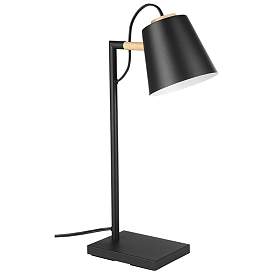 Image1 of Lacey - Table Lamp - Structured Black Finish - Black and White Shade