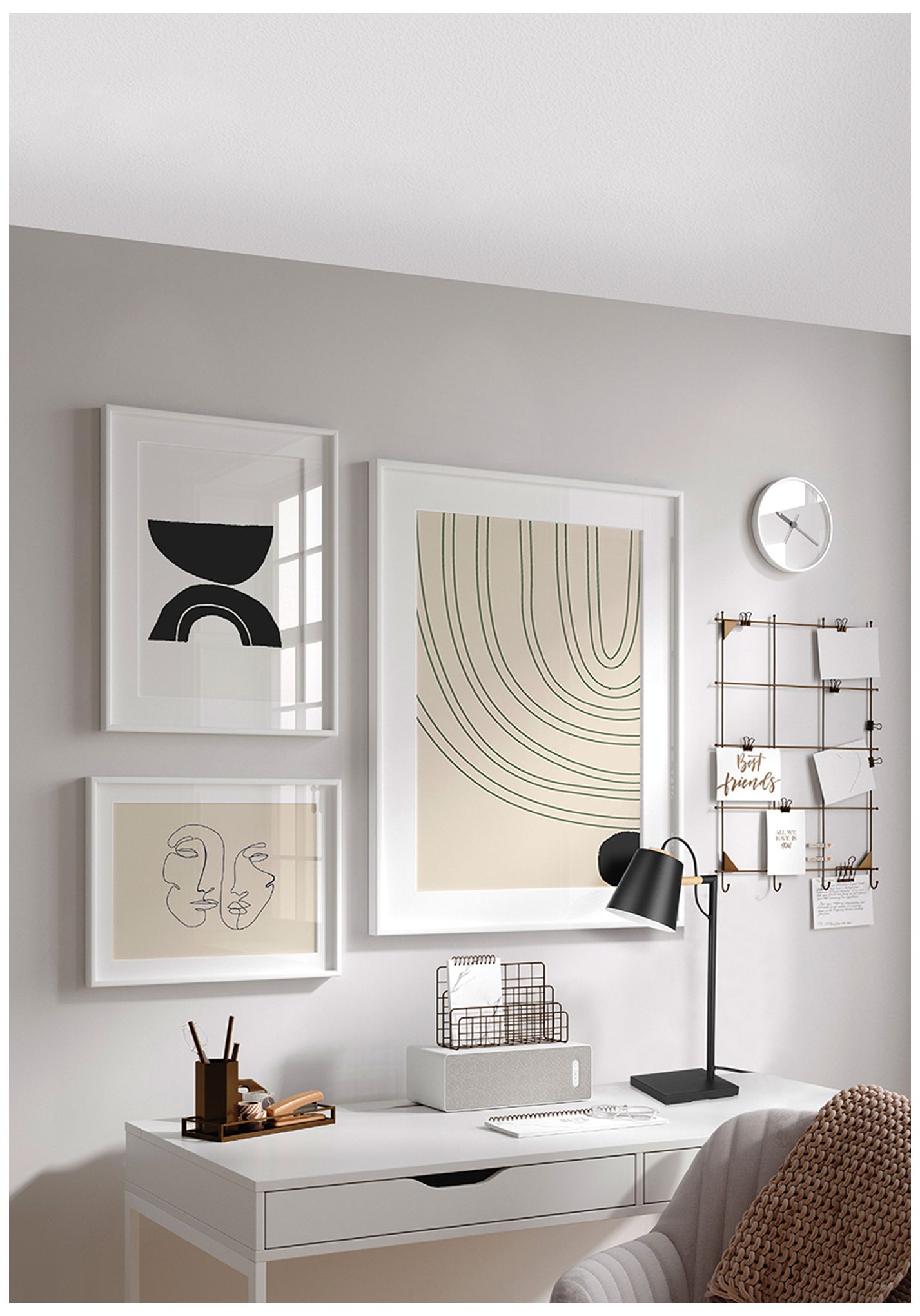 Image 2 Lacey - Table Lamp - Structured Black Finish - Black and White Shade more views