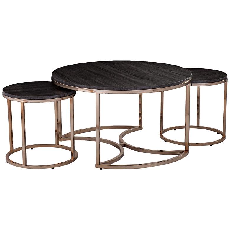 Image 2 Lachlan 32 inch Wide Espresso 3-Piece Round Nesting Tables Set
