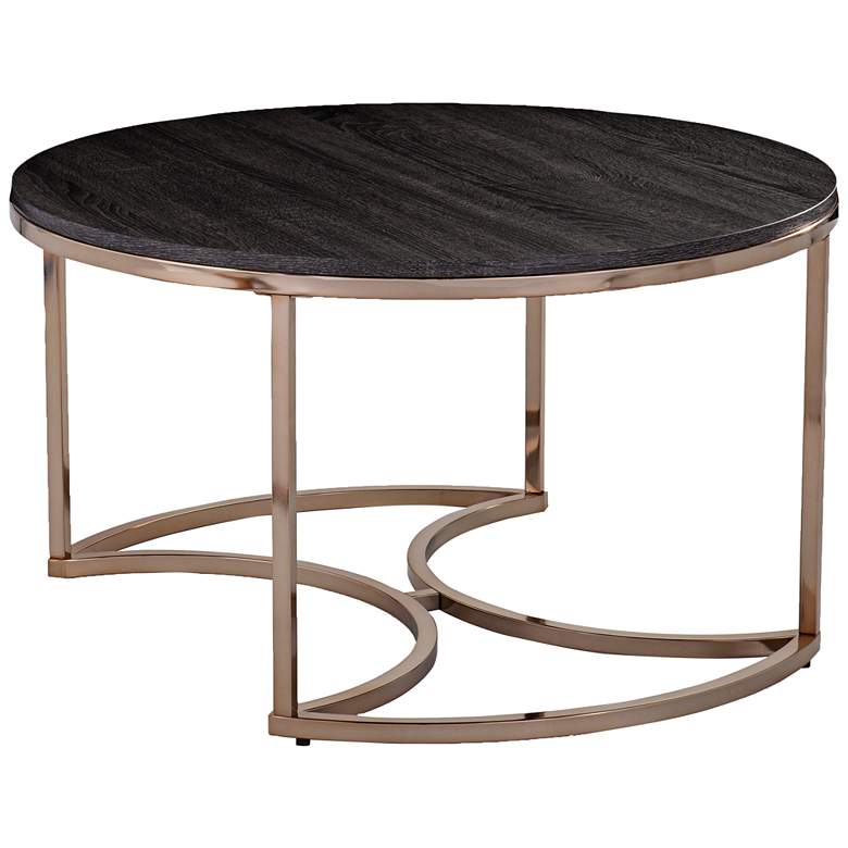 Image 4 Lachlan 32" Wide Espresso 3-Piece Round Nesting Tables Set more views