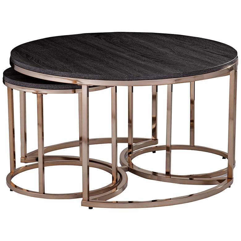 Image 6 Lachlan 32 inch Wide Espresso 3-Piece Round Nesting Tables Set more views