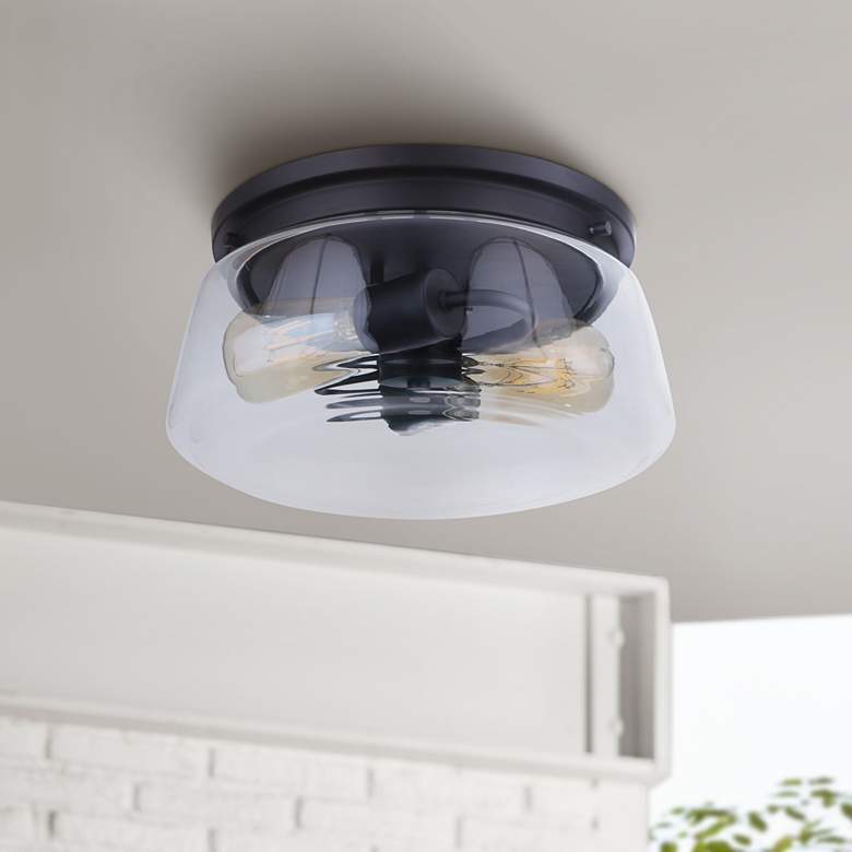 Image 1 Laclede 12" Wide Midnight 2-Light Outdoor Ceiling Light