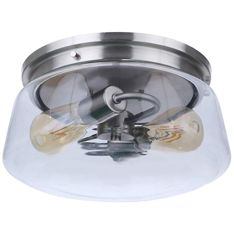 Image 2 Laclede 12"W Satin Aluminum 2-Light Outdoor Ceiling Light