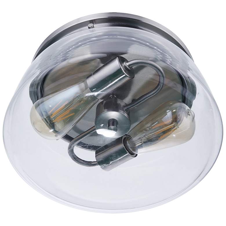 Image 4 Laclede 12"W Satin Aluminum 2-Light Outdoor Ceiling Light more views