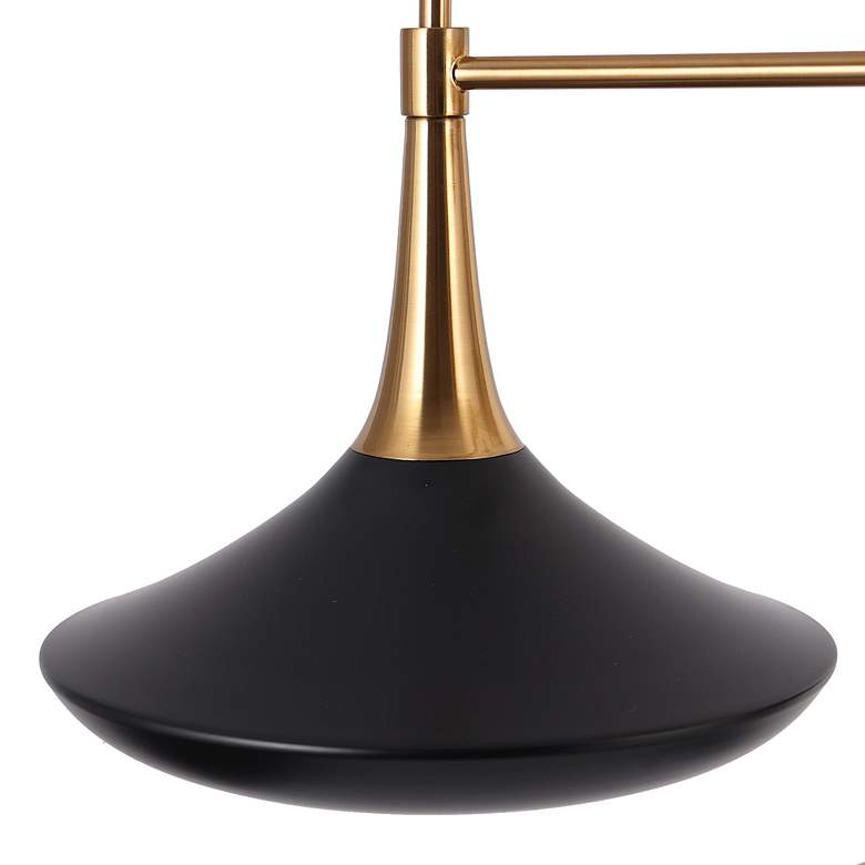 Image 3 Lacos 25"W Matte Black and Plating Brass 3-Light Chandelier more views