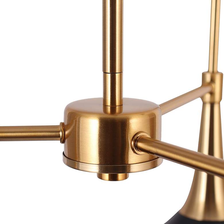 Image 4 Lacos 25"W Matte Black and Plating Brass 3-Light Chandelier more views
