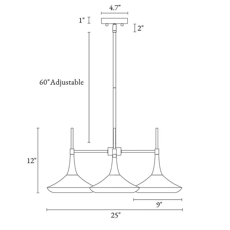 Image 6 Lacos 25"W Matte Black and Plating Brass 3-Light Chandelier more views