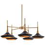 Lacos 33" Wide 5-Light Black and Brass Mid-Century Modern Chandelier