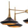 Lacos 33" Wide 5-Light Black and Brass Mid-Century Modern Chandelier