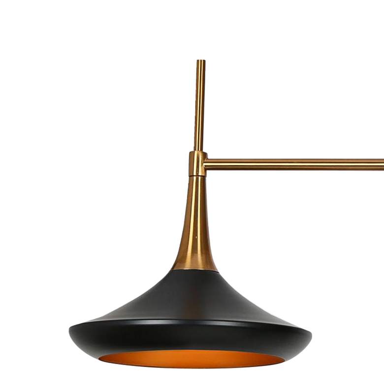 Image 3 Lacos 34 1/2" Wide Brushed Gold Black 3-Light Linear Pendant more views