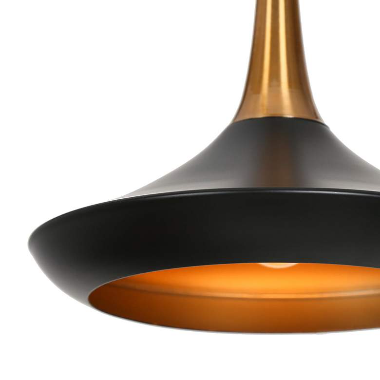 Image 4 Lacos 34 1/2" Wide Brushed Gold Black 3-Light Linear Pendant more views
