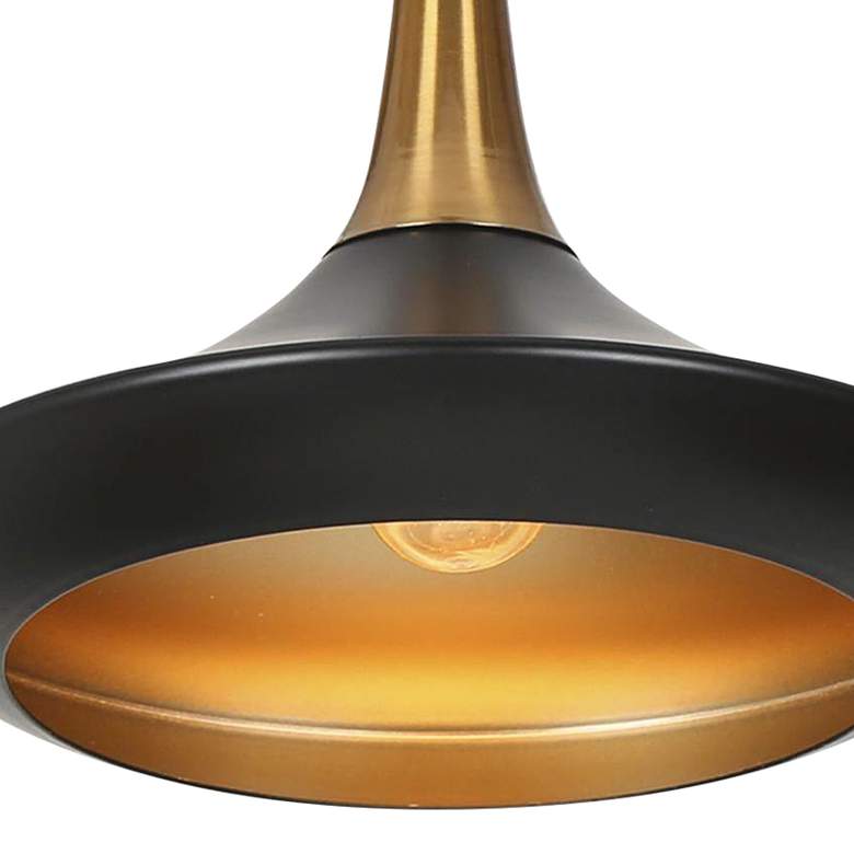 Image 2 Lacos 9" Wide Matte Black Polished Gold Mini Pendant more views