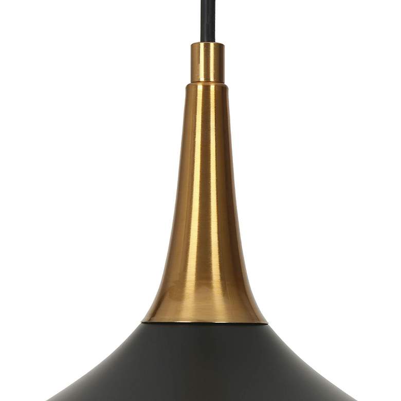 Image 5 Lacos 9" Wide Matte Black Polished Gold Mini Pendant more views