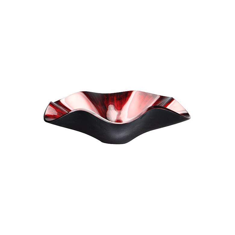 Image 1 Lacquer Flower 17 1/4" Wide Decorative Bowl