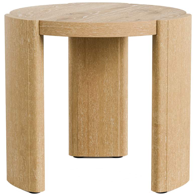 Image 1 Lacy 20" Oak Round End Table with Plinth Base
