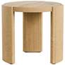 1_Lacy 20" Oak Round End Table with Plinth Base