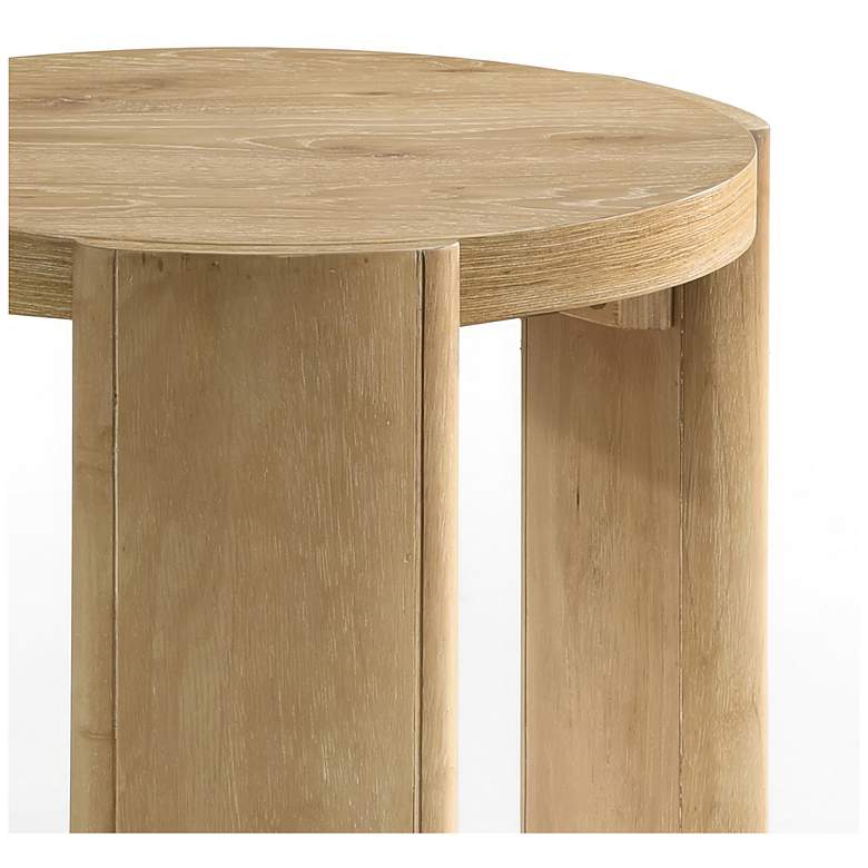 Image 6 Lacy 20" Oak Round End Table with Plinth Base more views
