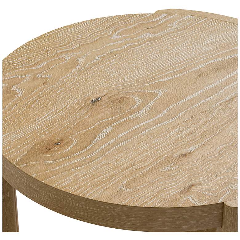 Image 7 Lacy 20" Oak Round End Table with Plinth Base more views