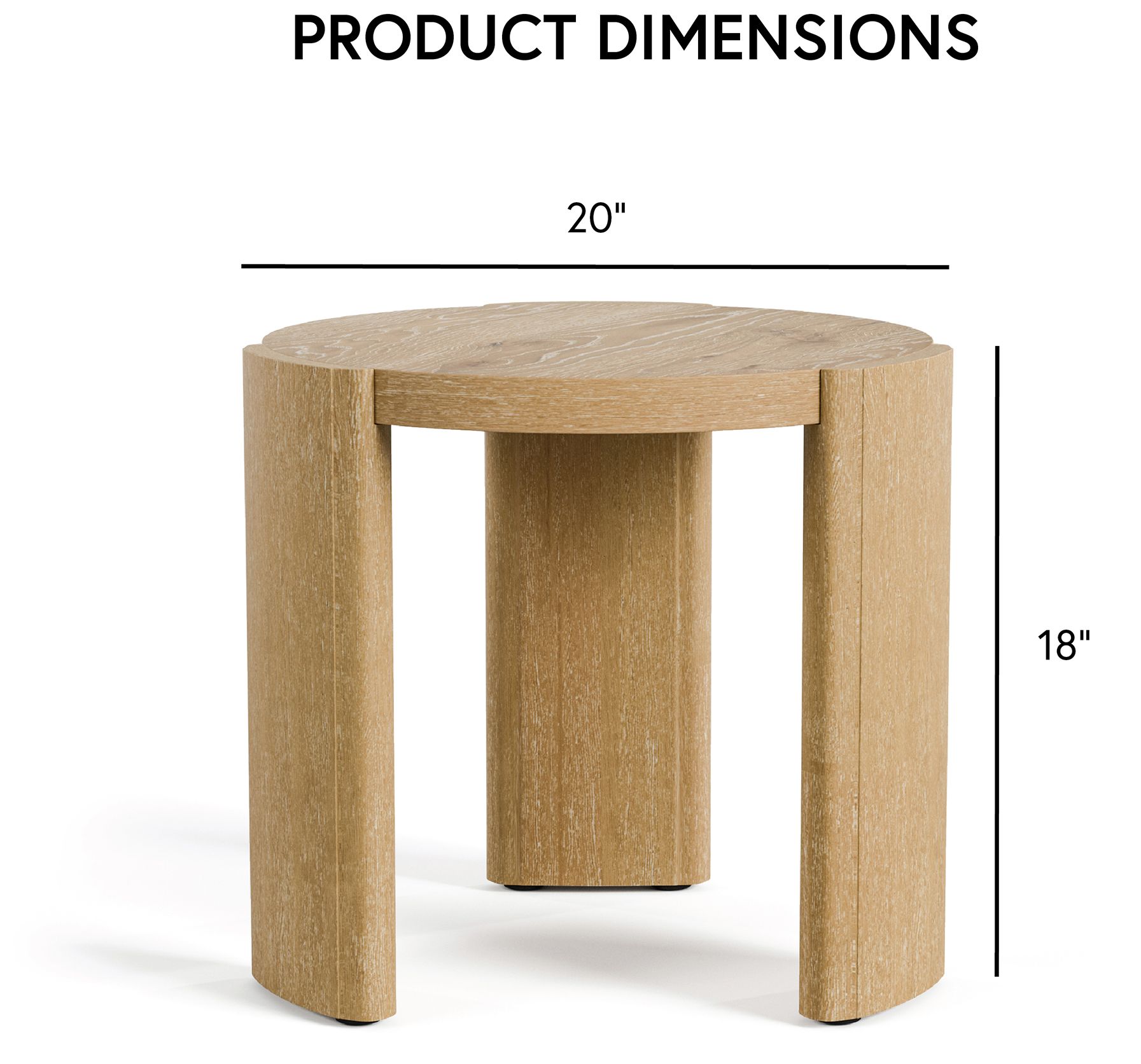 Lacy 20" Oak Round End Table with Plinth Base