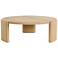 Lacy 42" Oak Round Coffee Table with Plinth Base