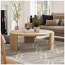 2_Lacy 42" Oak Round Coffee Table with Plinth Base more views