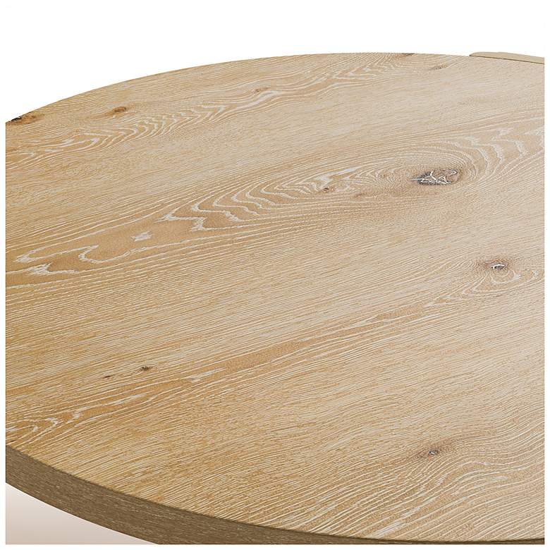 Image 5 Lacy 42" Oak Round Coffee Table with Plinth Base more views