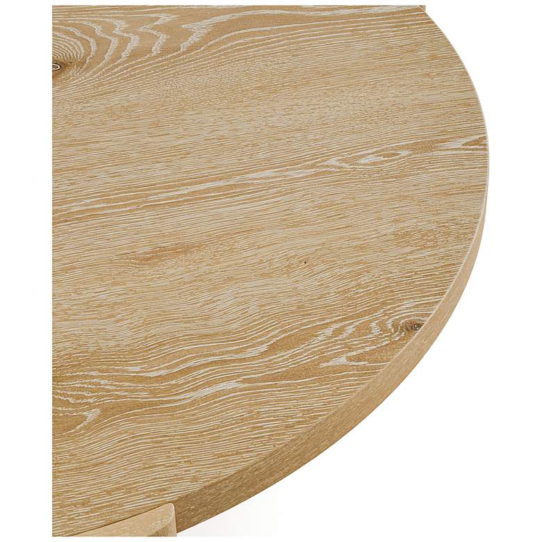 Image 6 Lacy 42" Oak Round Coffee Table with Plinth Base more views