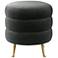 Ladder Gray Velvet Round Ottoman