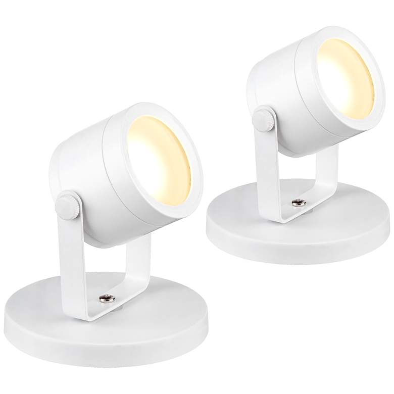 Image 1 Ladera 5" High LED Accent-Uplight in White Set of 2