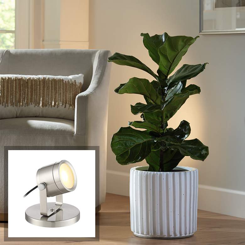 Image 1 Ladera Brushed Nickel 3 1/2" High LED Uplight