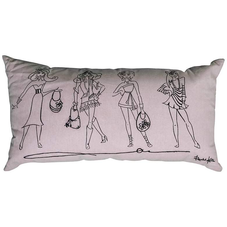 Image 1 Ladies in Style 21 inch x 11 inch Decorative Bolster Pillow