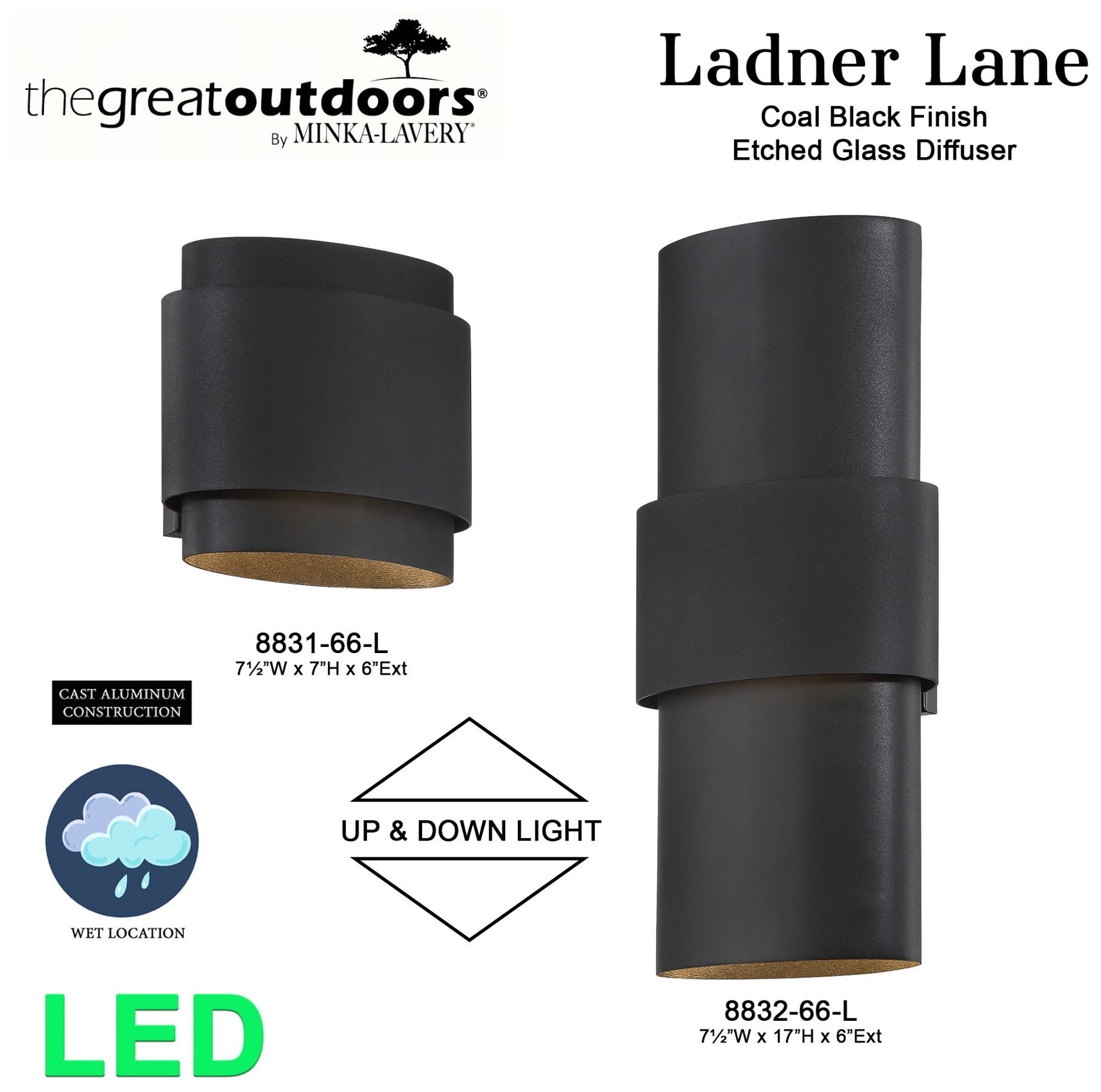 Ladner Lane 7" High Sand Coal LED Outdoor Wall Light