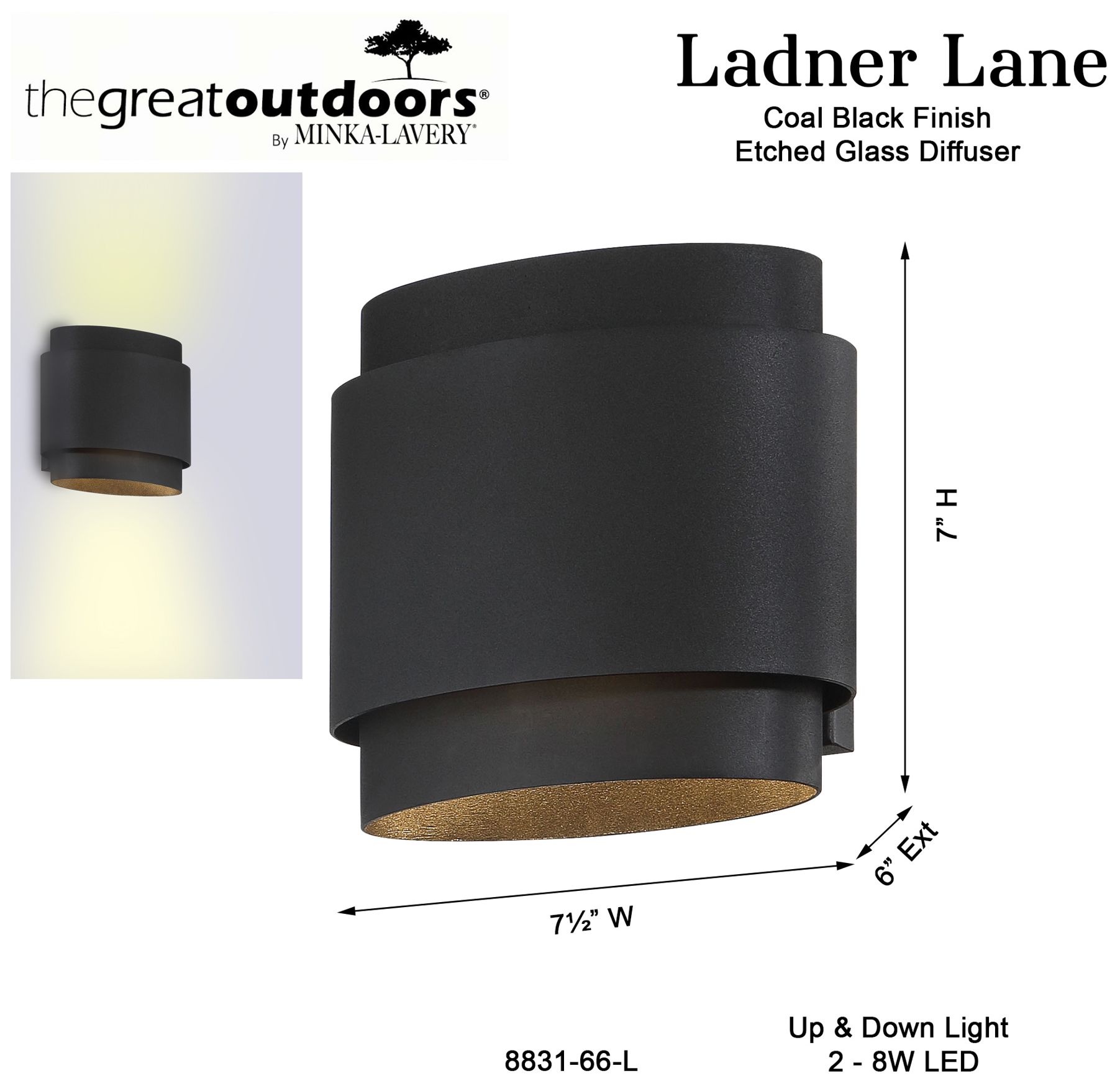 Ladner Lane 7" High Sand Coal LED Outdoor Wall Light