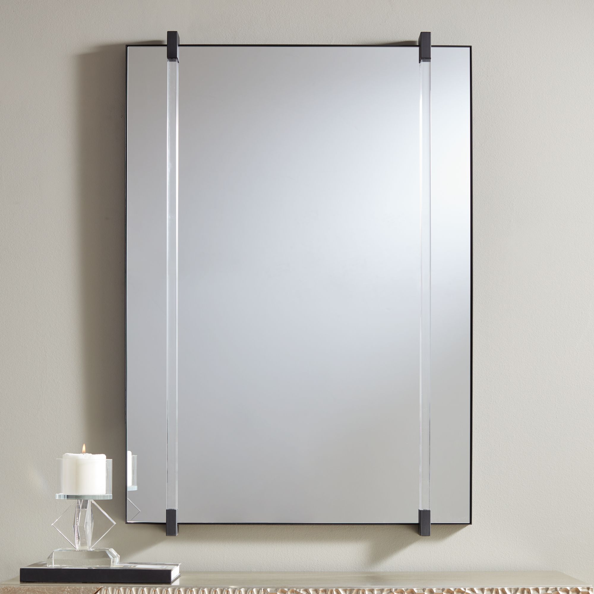 Ladonna Matte Black 26" x 37 1/2" Wall Mirrors Set of 2