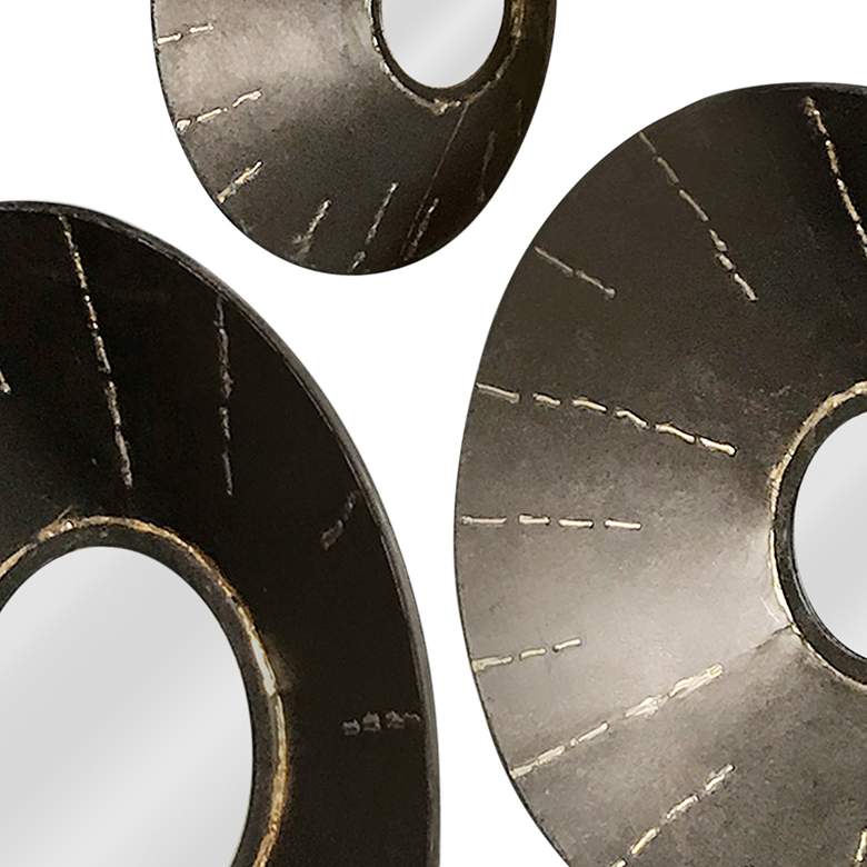 Image 2 Ladue Gray and Bronze 20" Round Wall Mirrors Set of 3 more views
