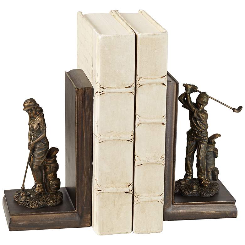 Image 1 Lady and Gent 7" High Golfers Bookends Set