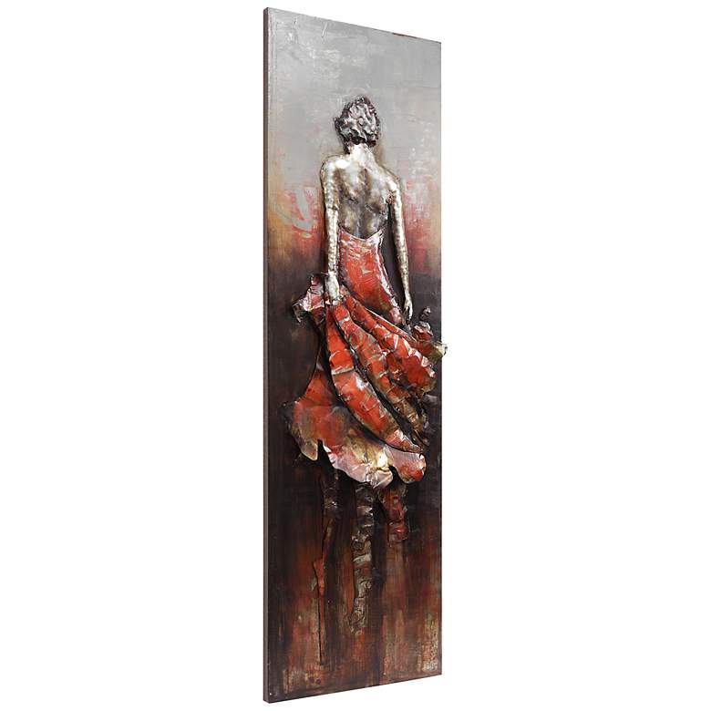 Image 5 Lady in Red 72" High Mixed Media Metal Dimensional Wall Art more views