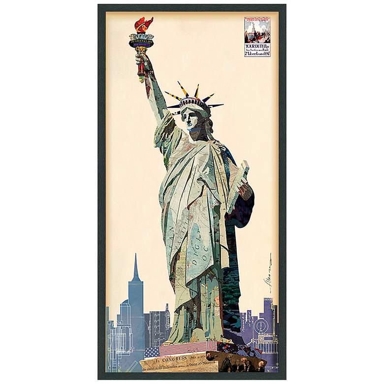 Image 2 Lady Liberty 48" High Dimensional Collage Framed Wall Art