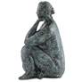 Lady Meditating 15 1/4"H Granite Green Sculpture