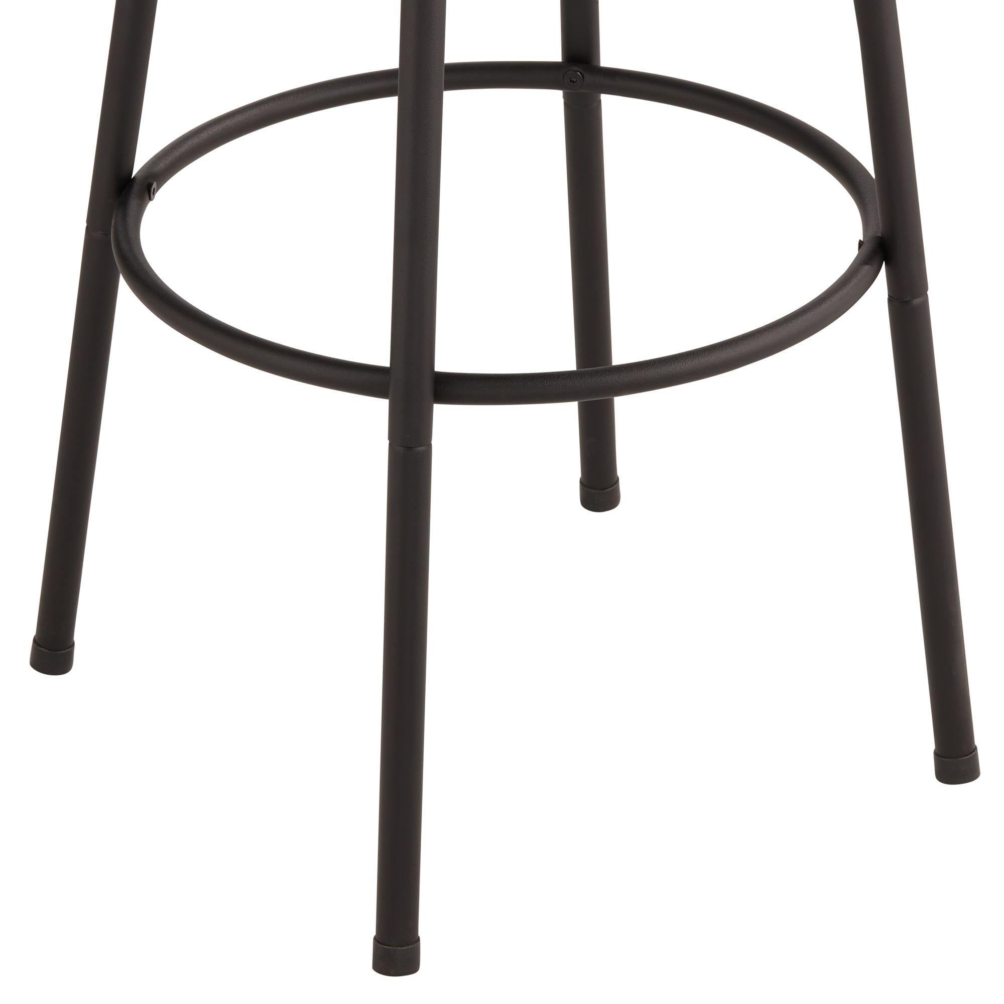 Lael 25 1/4" Black Metal and Wood Swivel Counter Stools Set of 2 in scene